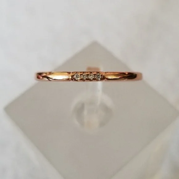 Little Rose Gold Stack Band - Picture 2 of 6